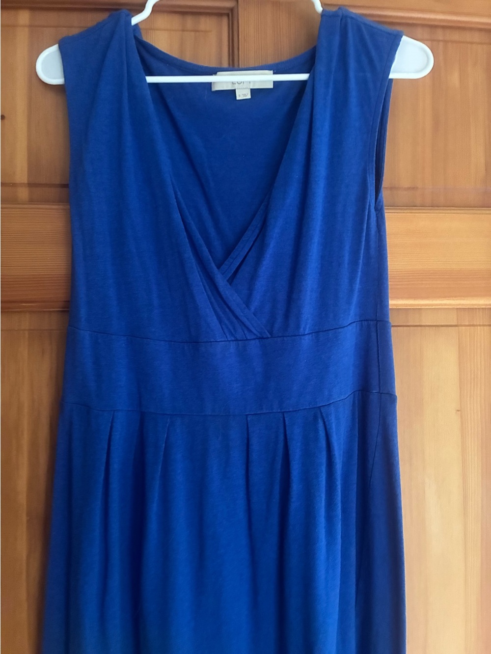 Royal Blue Sleeveless Wrap-Front Dress, Loft, Size Small